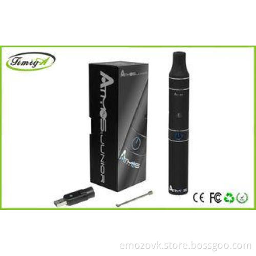 Black Atmos Raw Junior Vaporizer Kit Dry Herb E Cig 2.2ohm